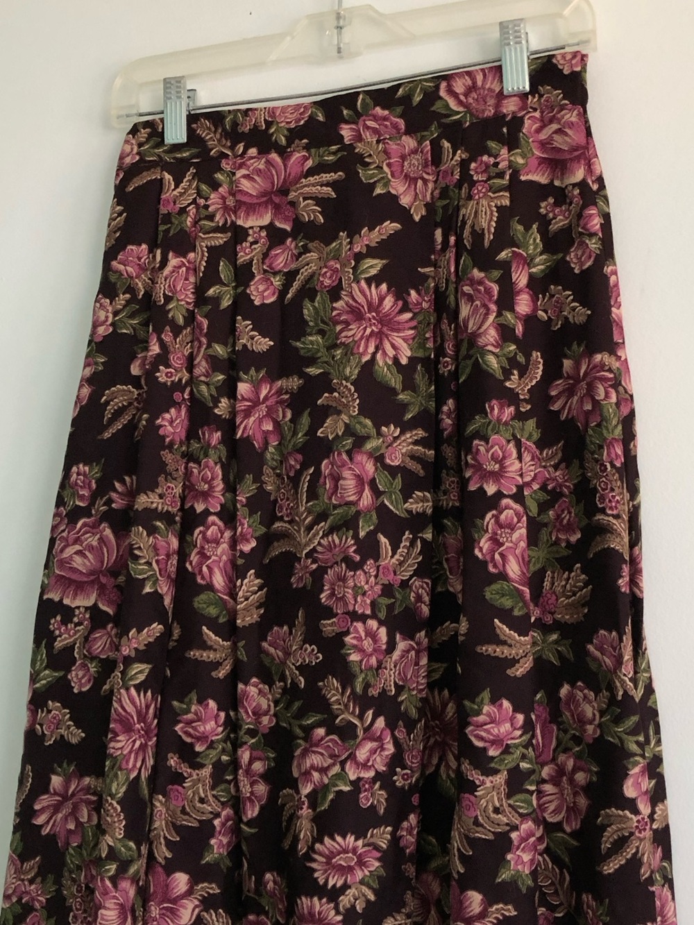 80s Cottagecore Vintage Eaton Petites Floral Flowy Maxi Wrap Skirt Prairie - Picture 6 of 15